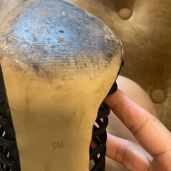 COPY - BCBGMaxAzria Black Leather Gladiator heels - Picture 7 of 7